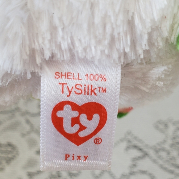 TY Beanie Boos Pixy White Rainbow Unicorn Glitter Eyes 6" Plush Stuffed Animal - Picture 7 of 8